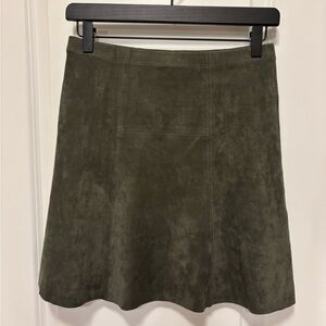 Karen Kane | Faux Suede Olive A-line Mini Skirt